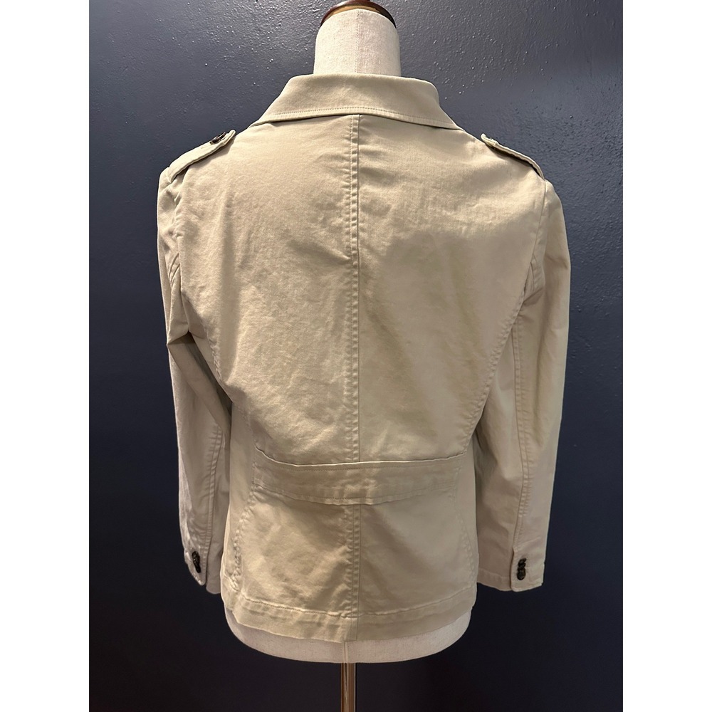 Talbots Safari Utility Jacket Womens 10P Beige Cotton‎ Stretch Military Blazer - Picture 3 of 16